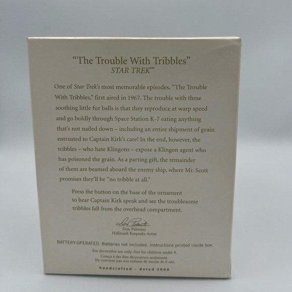 Hallmark Keepsake the Trouble with Tribbles and Pin - Picture 3 of 8